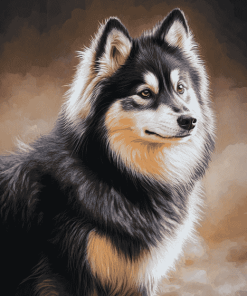 Black Finnish Lapphund Puppy Diamond Painting