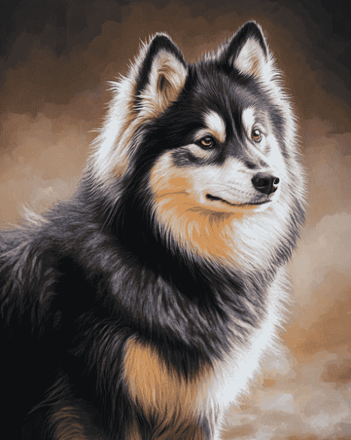 Black Finnish Lapphund Puppy Diamond Painting