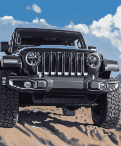 Black Jeep Offroad Diamond Painting