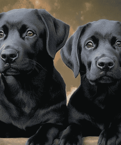 Black Labrador Puppy Diamond Painting