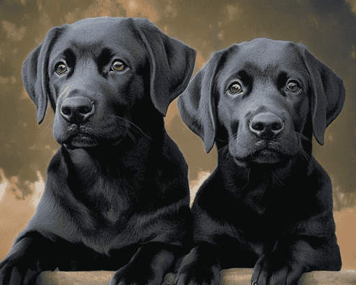 Black Labrador Puppy Diamond Painting