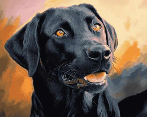 Black Labrador Puppy Diamond Painting