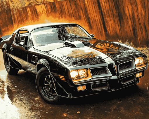 Black Pontiac Firebird Diamond Painting