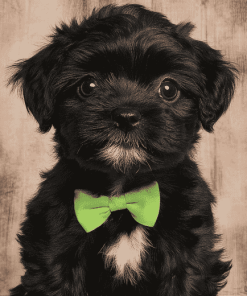 Black Shorkie Puppy Diamond Painting