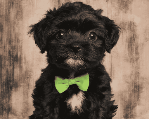 Black Shorkie Puppy Diamond Painting