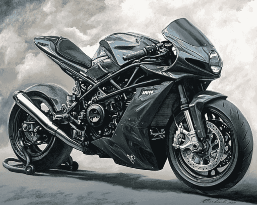 Black Streetfighter Motors Diamond Painting