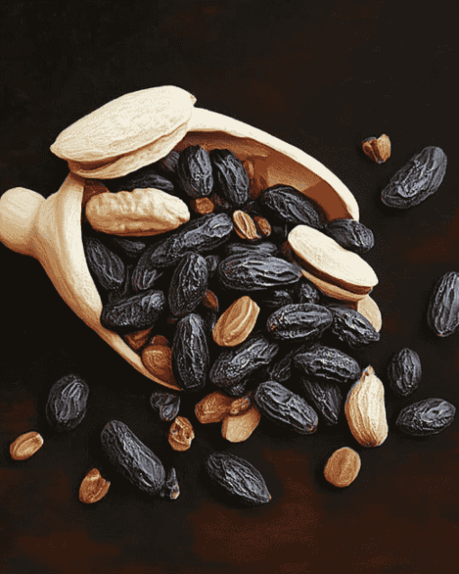 Black Tonka Beans Food Diamond Painting