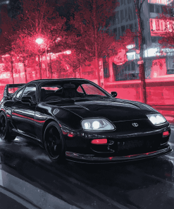 Black Toyota Supra JDM Cars Diamond Painting