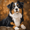 Black Tri Shepherd Dog Diamond Painting