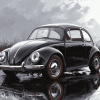 Black Vw Fastback Car Diamond Painting