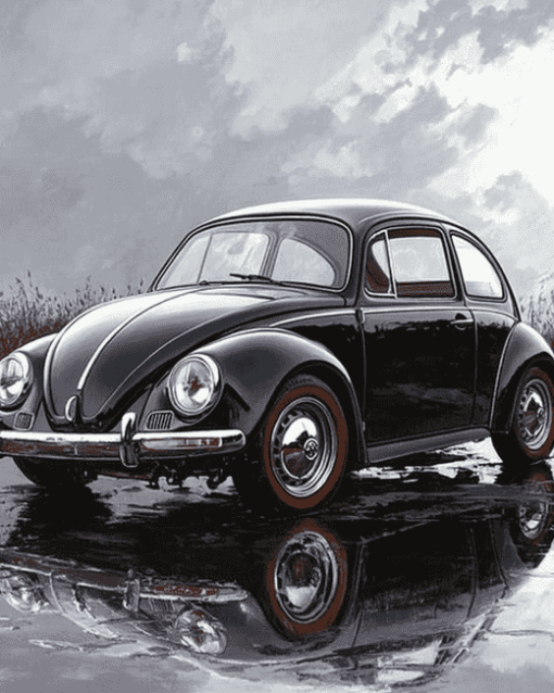 Black Vw Fastback Car Diamond Painting