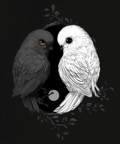 Black and White Birds Yin Yang Diamond Painting