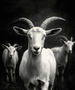 Black and White Goat Diamond Painting