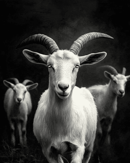 Black and White Goat Diamond Painting