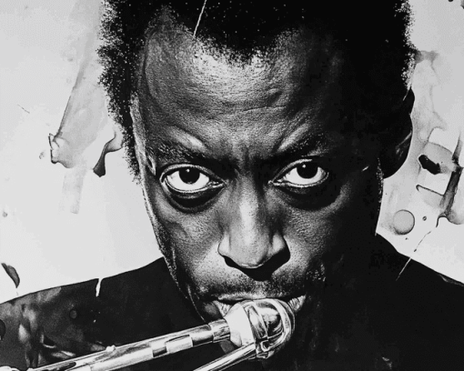 Black and White Miles Davis Diamond Painting