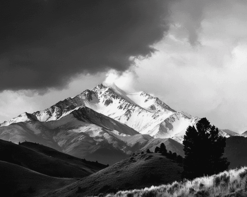 Black and White Mountain Scenery Diamond Painting