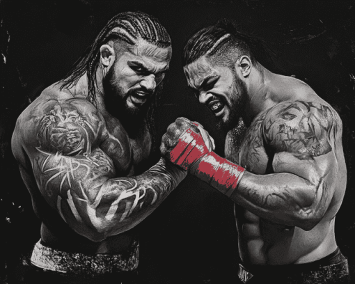 Black and White Usos Wrestling Diamond Painting