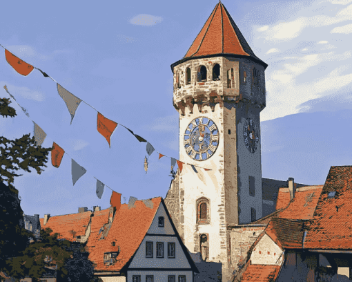 Blaser Tower Ravensburg Landmark Diamond Painting