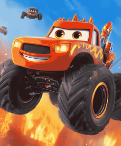 Blaze Monster Machines Animation Diamond Painting