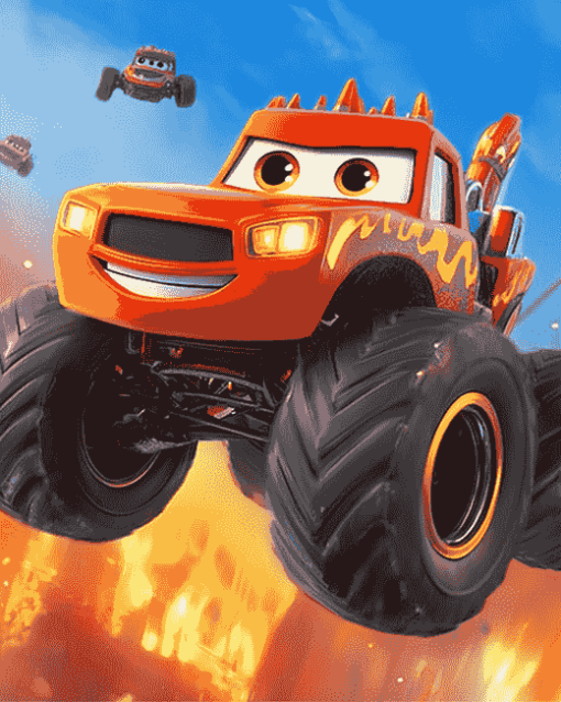 Blaze Monster Machines Animation Diamond Painting