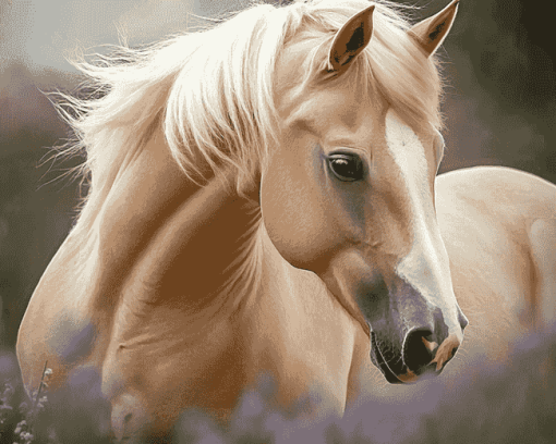 Blonde Pony Draft Horse Diamond Painting