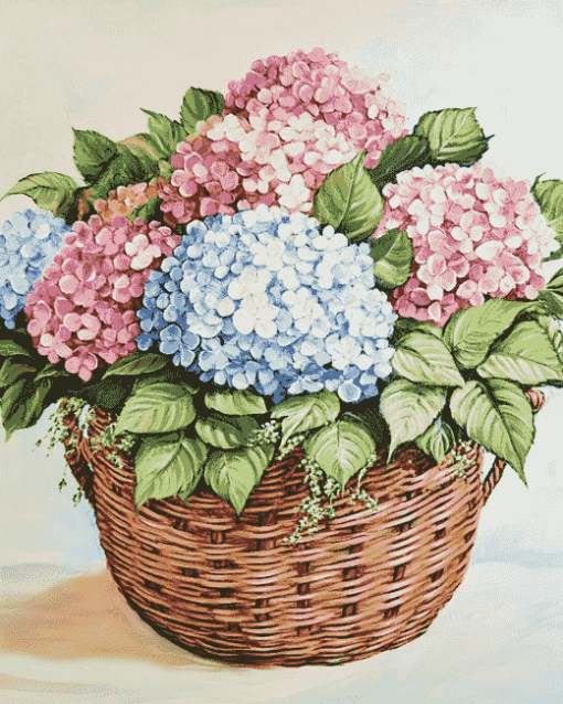 Blooming Hydrangeas and Roses Diamond Painting