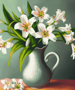 Blossoming Lilies in Jug Diamond Painting