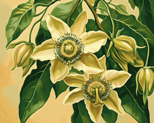 Blossoming Passionflower Diamond Painting