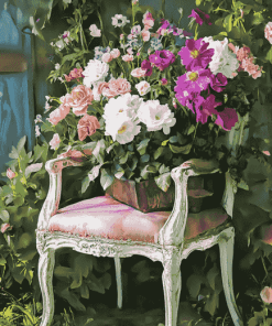 Blossoming Roses Chair Diamond Painting