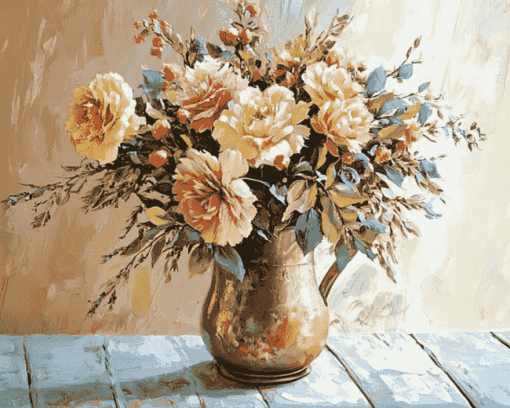 Blossoms in Vintage Vase Diamond Painting