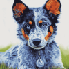 Blue Cattle Dog Puppy Diamond Painting