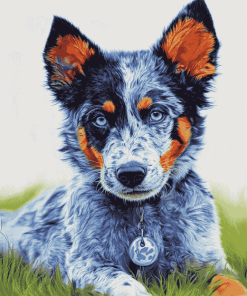 Blue Cattle Dog Puppy Diamond Painting