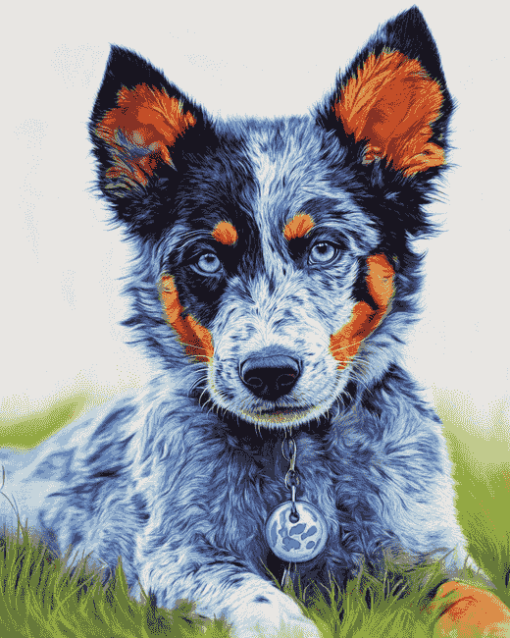 Blue Cattle Dog Puppy Diamond Painting