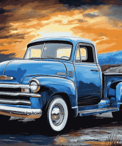 Blue Chevrolet Trucks Diamond Painting