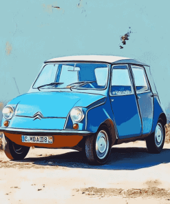 Blue Citroen Ami 8 Diamond Painting