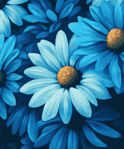 Blue Daisies Flower Diamond Painting