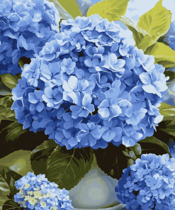 Blue Hydrangea Blossoms Diamond Painting