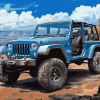 Blue Jeep Adventure Diamond Painting