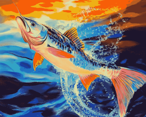 Blue Marlin Fish Diamond Painting