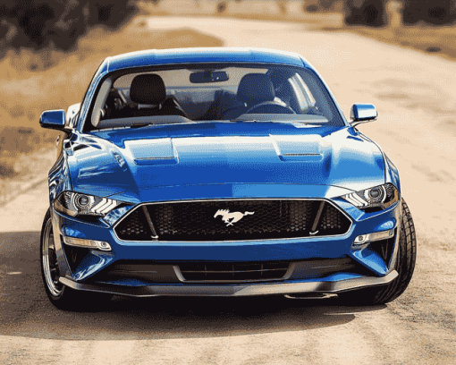 Blue Mustang Car Enthusiast Diamond Painting