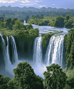 Blue Nile Waterfall Scenery Diamond Painting