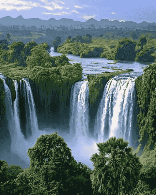 Blue Nile Waterfall Scenery Diamond Painting