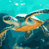 Blue Ocean Turtle Diamond Painting