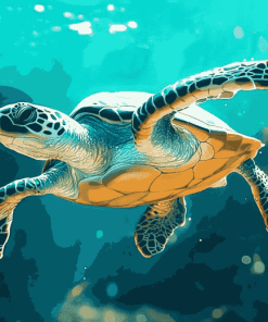 Blue Ocean Turtle Diamond Painting