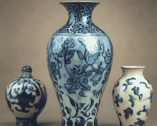 Blue Pottery Vases Diamond Painting