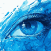 Blue Watercolor Masterpiece Diamond Painting