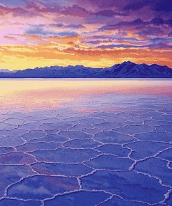 Bolivia Uyuni Salt Sunset Diamond Painting