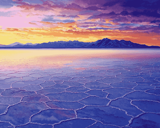 Bolivia Uyuni Salt Sunset Diamond Painting