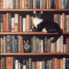 Bookshelf Cat Diamond Painting