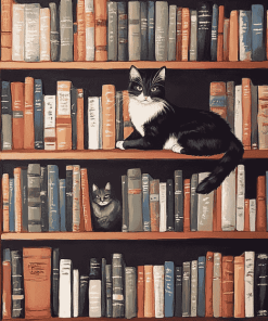 Bookshelf Cat Diamond Painting